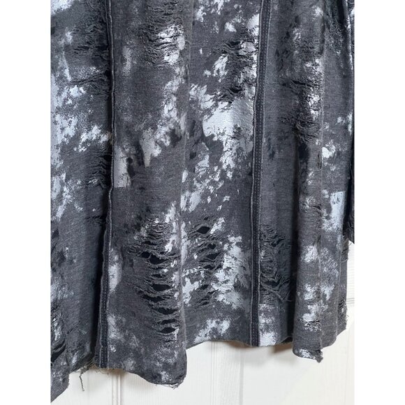 Andria Lieu XXL Jacket Distressed Chic Grunge Black & Gray Rocker Vibes - Picture 6 of 10